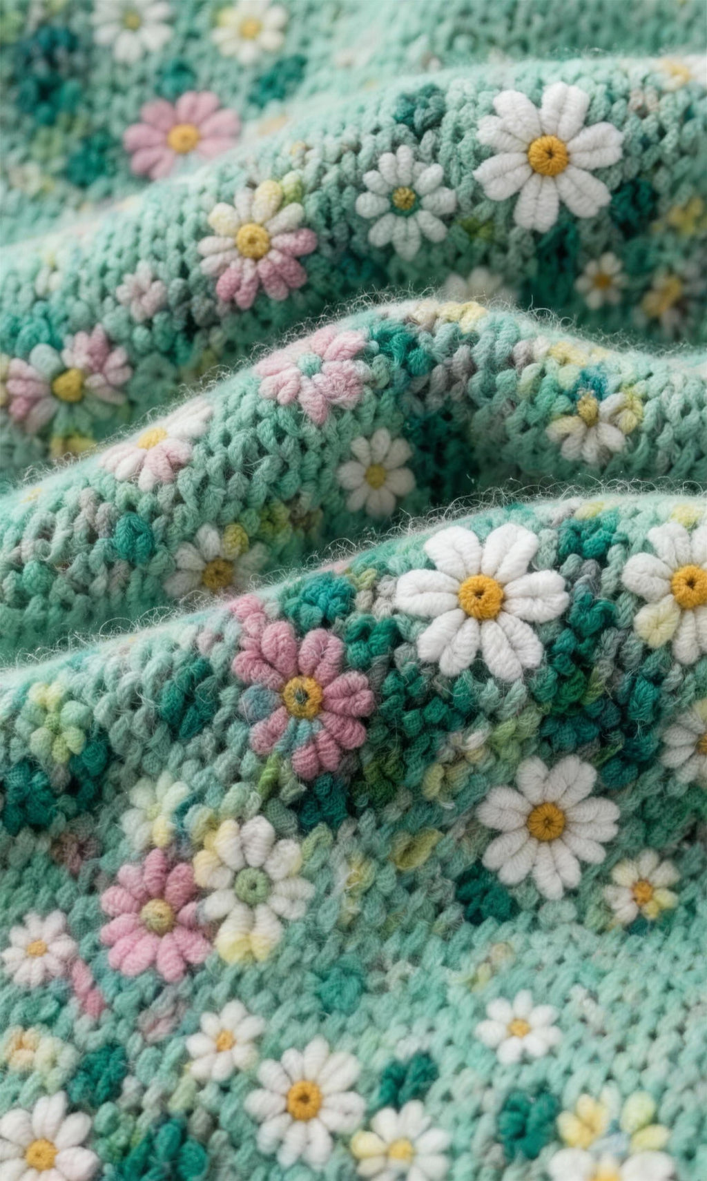 Close-up of the floral embroidery
