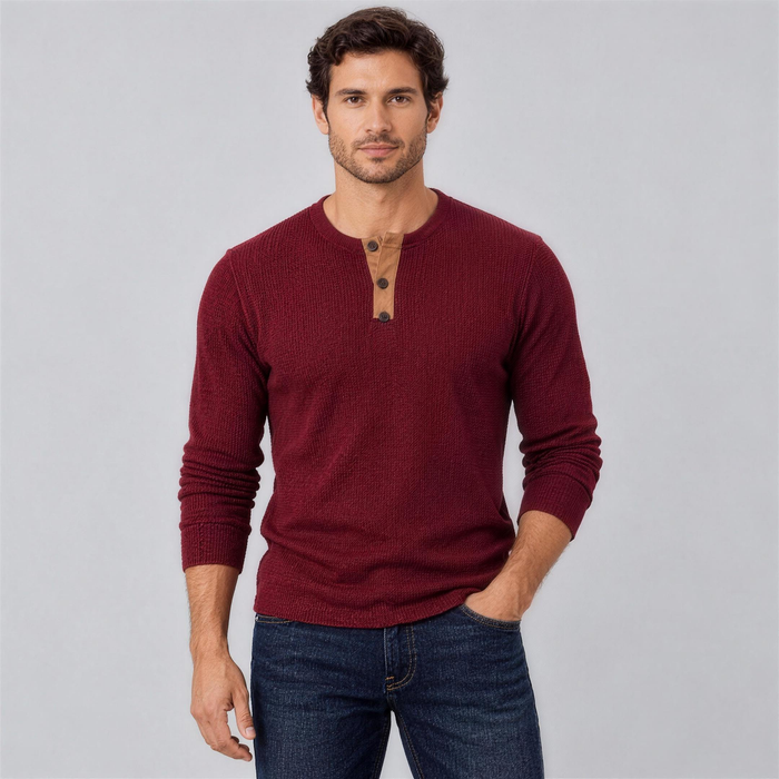 Waffle Knit Henley